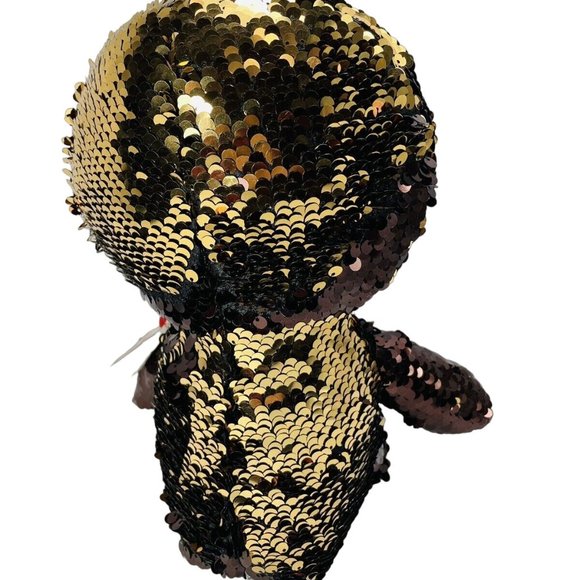 TY FLIPPABLES Dangler Sloth 10" sequins change color Brown Gold February Birth - Picture 5 of 12